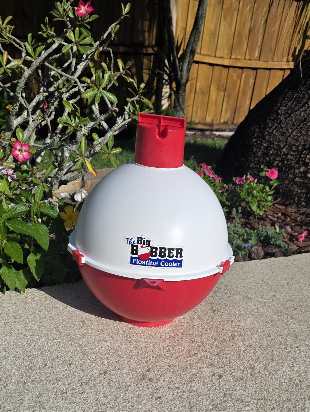 The Big Bobber Red & White Floating Insulated Cooler - Holds 12 Cans, Fishing